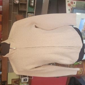 Liz Claiborne size M cream and tan zippered  jacket